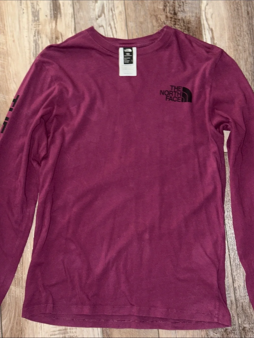 The North Face Men's Long-Sleeve Crew in Burgundy Red
